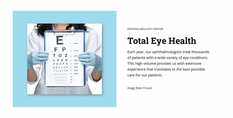 Total eye health Website Mockup