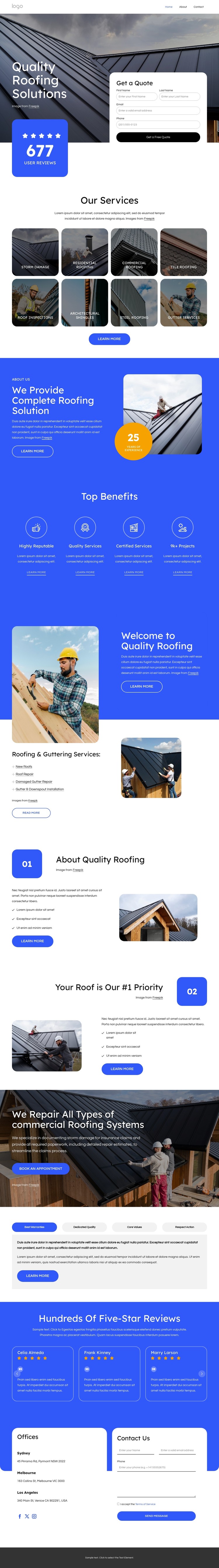 Quality roofing solutions CSS Template