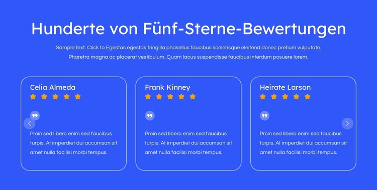 Fünf-Sterne-Bewertungen HTML-Vorlage