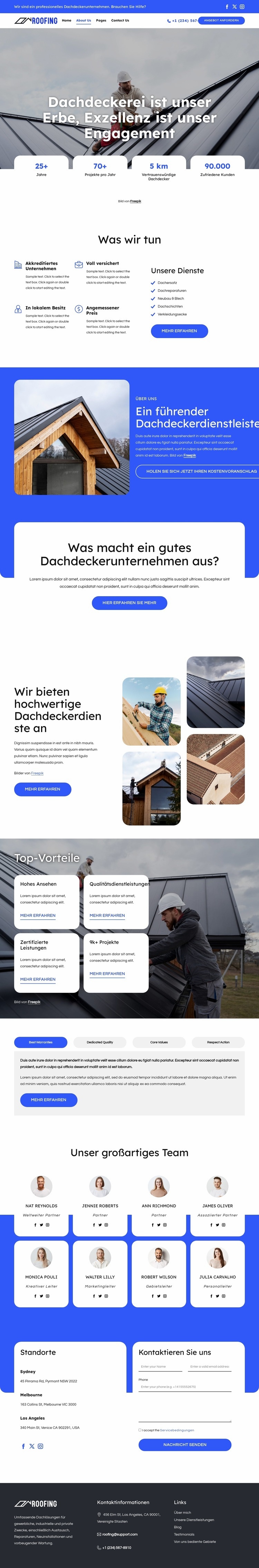 Dachersatz und Reparatur Website-Modell
