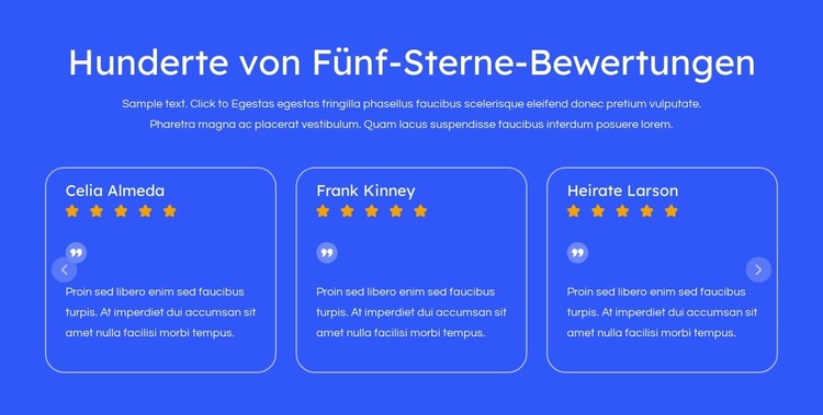 Fünf-Sterne-Bewertungen Website-Vorlage