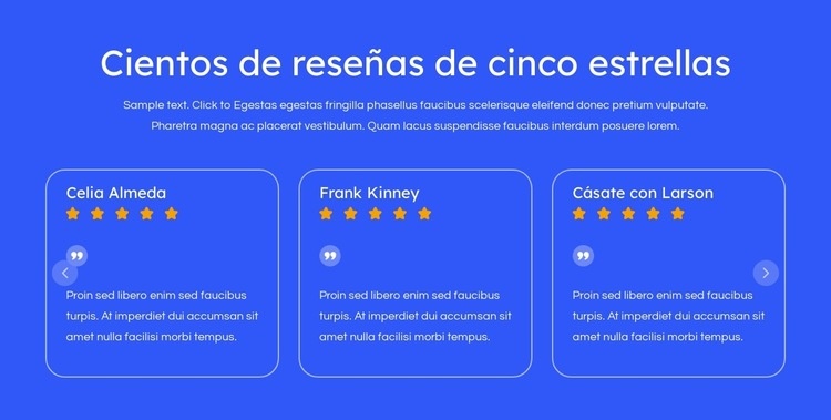 Reseñas de cinco estrellas Maqueta de sitio web