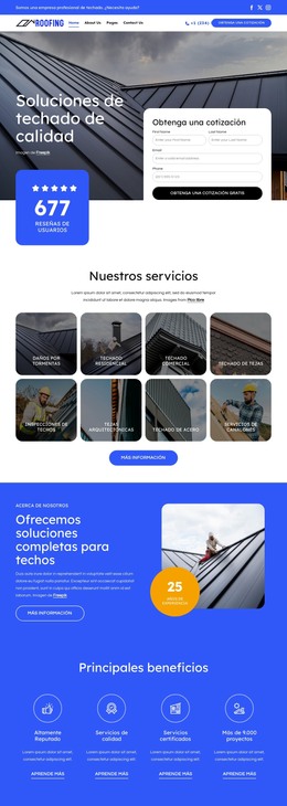 Plantilla CSS Para Soluciones De Calidad Para Cubiertas