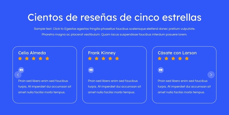 Reseñas de cinco estrellas Plantilla de sitio web