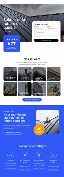 Des Solutions De Toiture De Qualité – Page De Destination