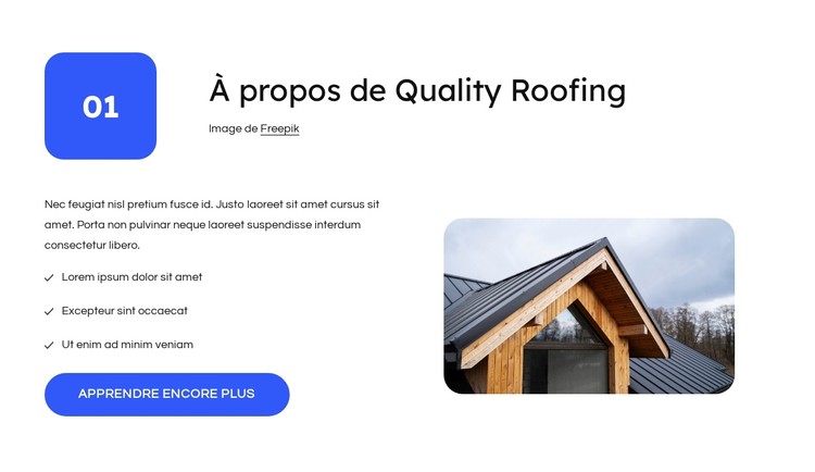 À propos de l'entreprise de toiture Modèle CSS