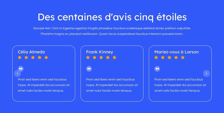 Avis cinq étoiles Modèle CSS