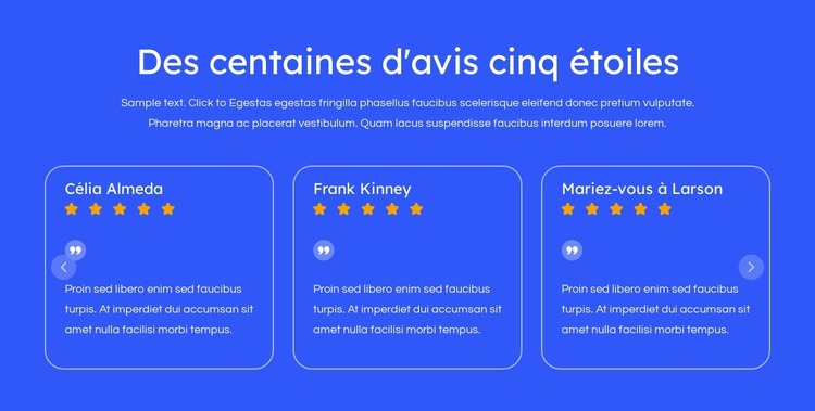 Avis cinq étoiles Modèle Joomla