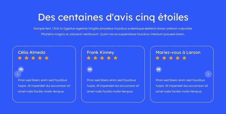 Avis cinq étoiles Modèle de site Web