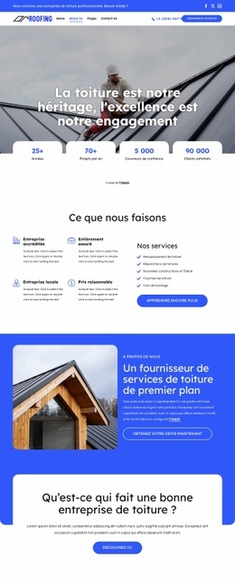 Remplacement et réparation de toiture Modèles d'une page