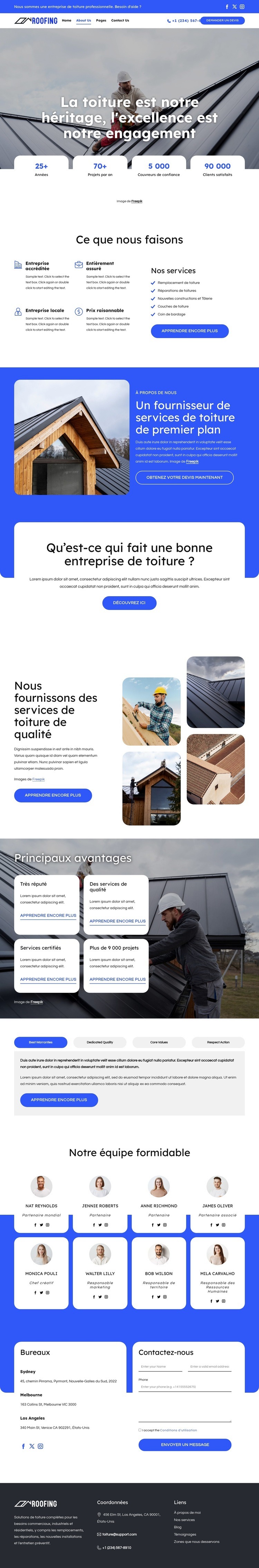 Remplacement et réparation de toiture Modèle d'une page