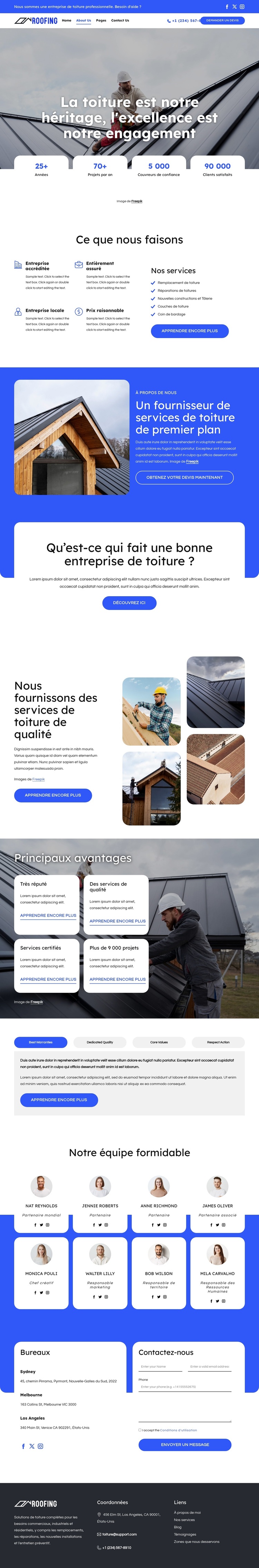 Remplacement et réparation de toiture Thème WordPress