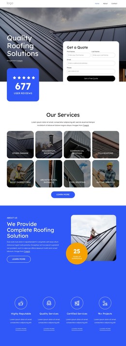 CSS Template For Quality Roofing Solutions