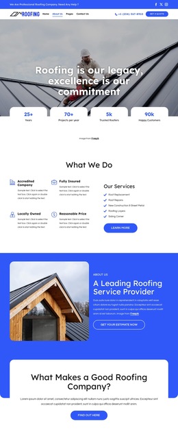 Roof Replacement And Repair - HTML5 Blank Template