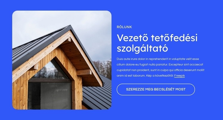 Tetőfedő szolgáltató Weboldal sablon