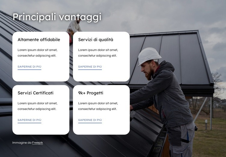 Vantaggi di lavorare con un'azienda di coperture Modello HTML5