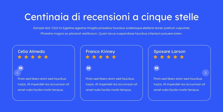 Recensioni a cinque stelle Modello di sito Web