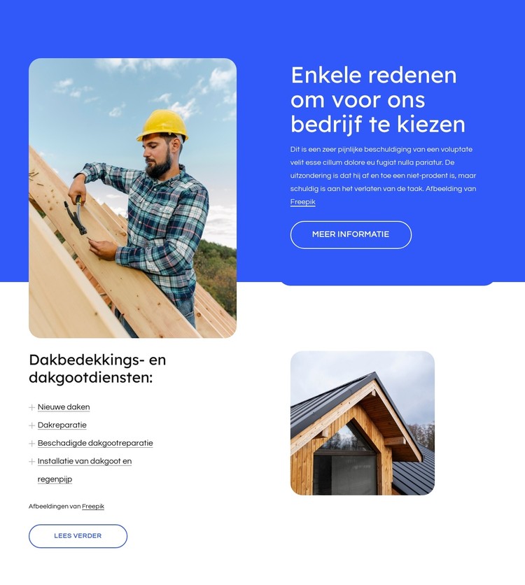 Dakbedekkingsdiensten en projecten CSS-sjabloon