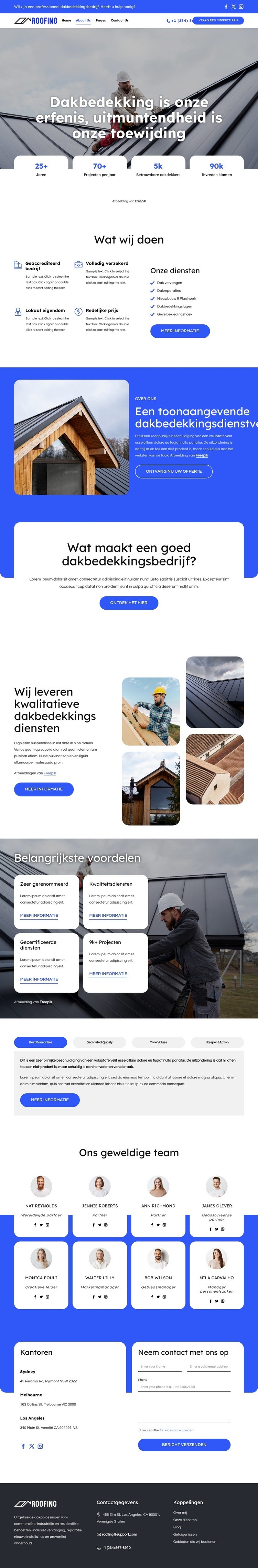 Dak vervangen en repareren Website ontwerp