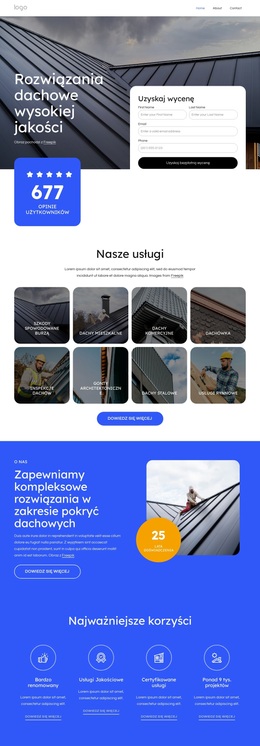 Jakościowe Rozwiązania Dachowe - Niestandardowy Motyw WordPress