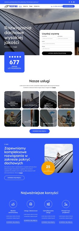 Szablon CSS Dla Jakościowe Rozwiązania Dachowe