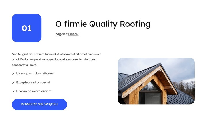 O firmie dekarskiej Szablon HTML