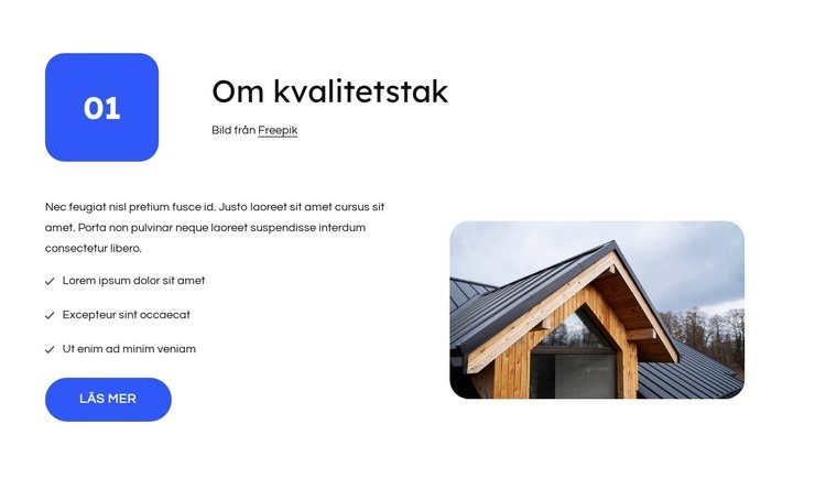 Om takföretag Webbplats mall