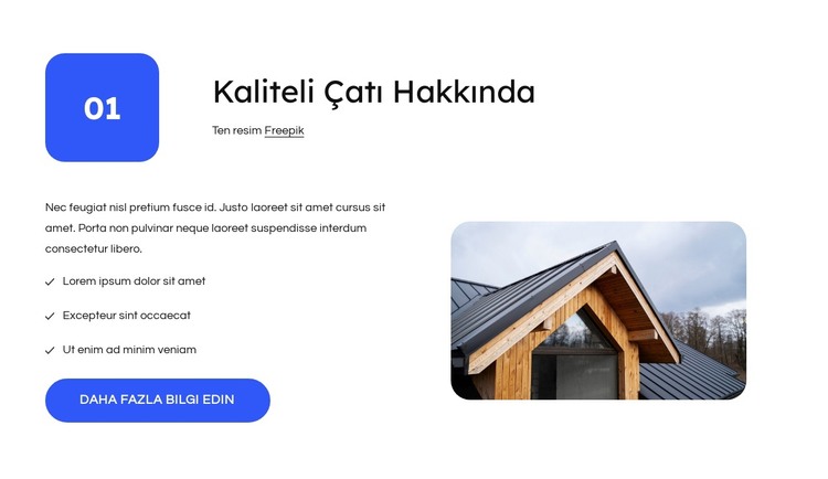 Çatı kaplama şirketi hakkında HTML Şablonu