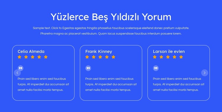 Beş yıldızlı yorumlar HTML Şablonu