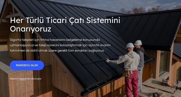 Çatı onarımları Bir Sayfa Şablonu