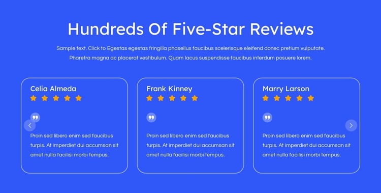 Five-stars reviews Website Mockup