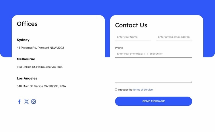 Contact form and offices Wysiwyg Editor Html 