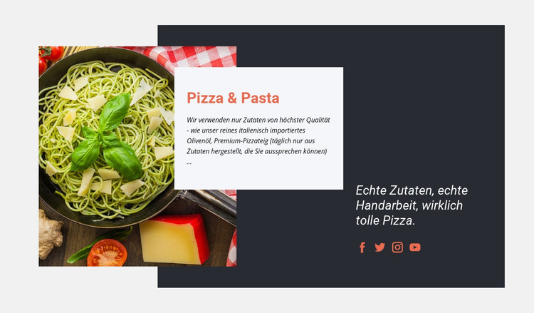 Frisch zubereitete Pasta HTML-Vorlage