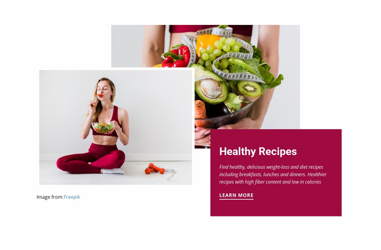 De balans van eiwitten, vetten, koolhydraten Website ontwerp