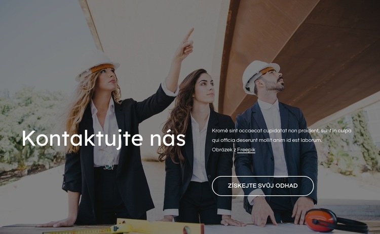 Kontaktujte nás blok pro stavební firmu Šablona HTML