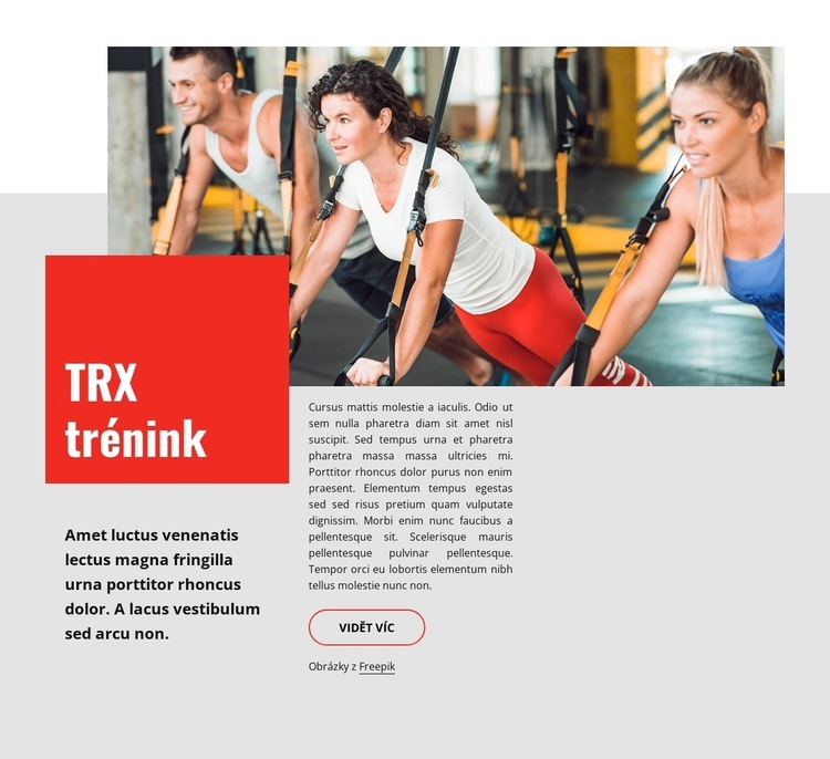 TRX trénink Webový design
