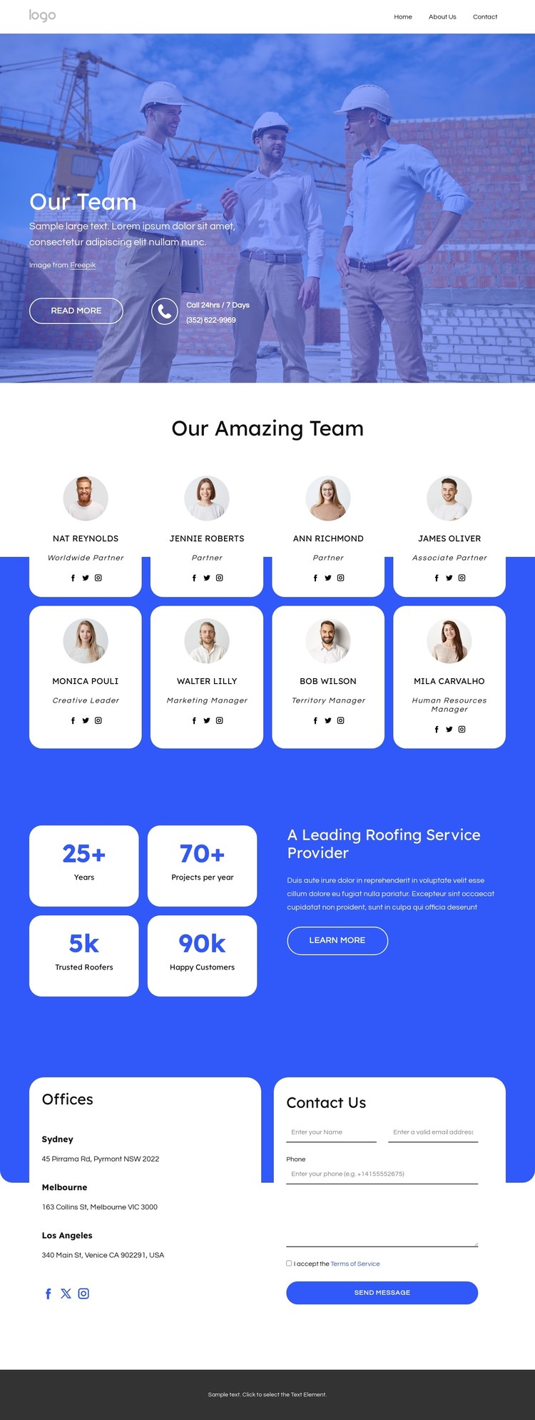 Meet the roofing team CSS Template