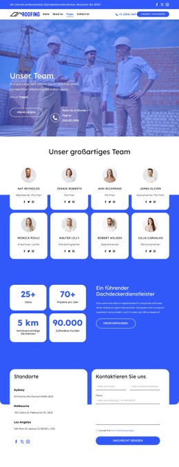 Lernen Sie Das Dachdeckerteam Kennen Einfache CSS-Vorlage