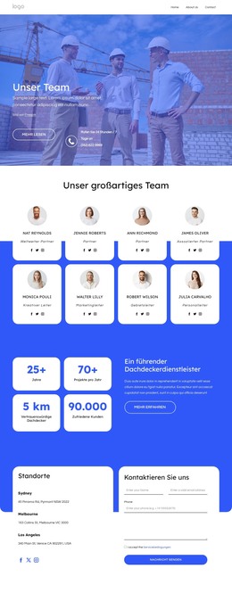 Lernen Sie Das Dachdeckerteam Kennen - Responsive Website