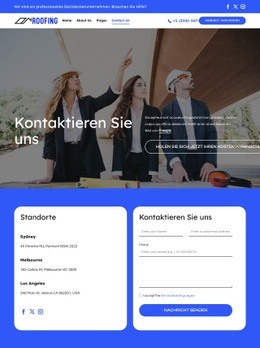 Kontaktseite Für Dachdeckerunternehmen - HTML Creator