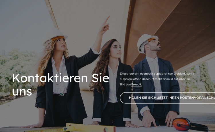 Kontaktieren Sie uns Block für Bauunternehmen Website design