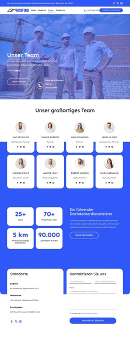 Lernen Sie Das Dachdeckerteam Kennen – Einfache Website-Vorlage