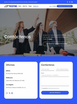 Página De Contacto De La Empresa De Techado: Creador De Sitios Web Creativo Y Multipropósito