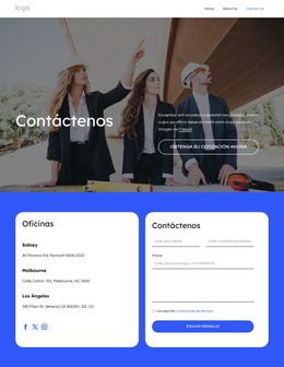 Diseño De Página HTML Para Página De Contacto De La Empresa De Techado