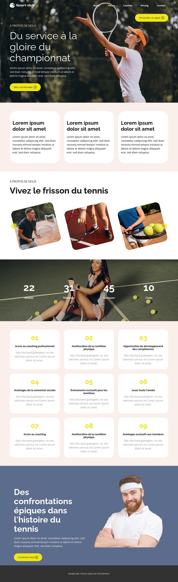 Amélioration de la condition physique Modèle de site Web