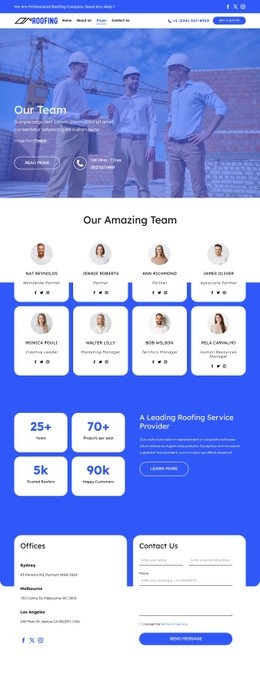 Free Homepage Design For Meet The Roofing Team