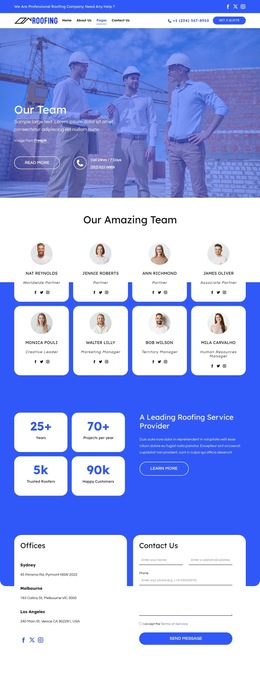 Multipurpose HTML5 Template For Meet The Roofing Team