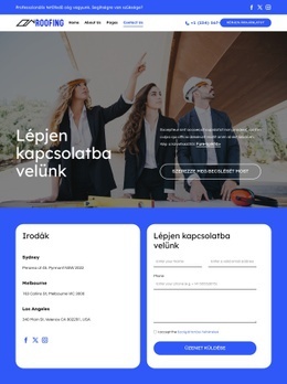 Tetőfedő Cég Kapcsolattartó Oldala – Személyes Sablon