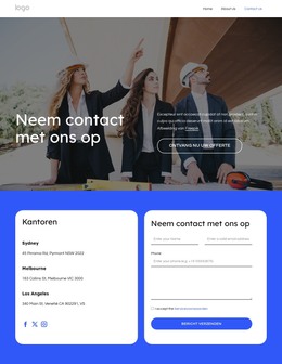 HTML-Paginaontwerp Voor Contactpagina Dakbedekkingsbedrijf