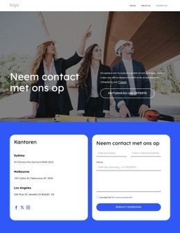 Contactpagina Dakbedekkingsbedrijf - HTML Creator